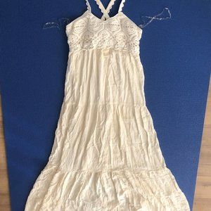 White lace midi dress American eagle